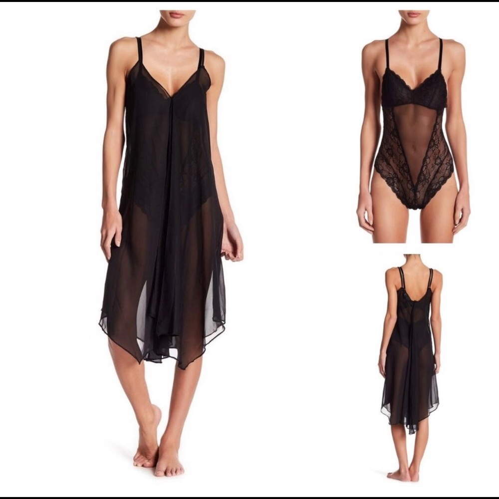 🤫[3 FOR $30] Sam Edelman Chemise Slip & Bodysuit Set